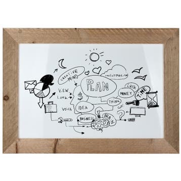 Whiteboard Steigerhout 50x70cm, Nieuw in verpakking