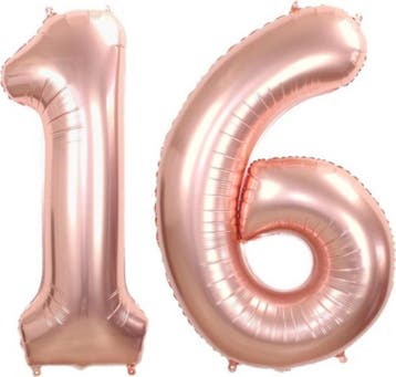 16 & Fabolous set met diadeem en sjerp deLuxe zilver en goud, Verzenden, Nieuw, Versiering, Verjaardag