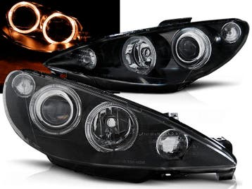 Koplampen Angel Eyes | geschikt voor Peugeot 206 2002-2009 |, Verzenden, Nieuw, Peugeot