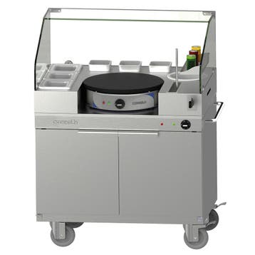 Crêpe-Trolley | RVS | 1 Bakplaat (Ø400mm) | 2.7kW |, Verzenden, Nieuw in verpakking
