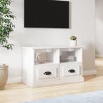 vidaXL Tv-meubel 80x35x50 cm bewerkt hout hoogglans wit, Verzenden, Nieuw, 50 tot 100 cm, Minder dan 100 cm