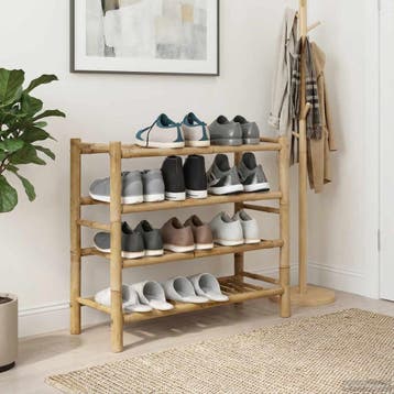 vidaXL Schoenenrek 68 x 28 x 63 cm Bamboe Naturel, Verzenden, Nieuw