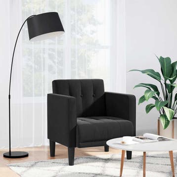 vidaXL Fauteuil met armleuningen zwart 53 cm fluweel, Huis en Inrichting, Fauteuils, Verzenden, Nieuw