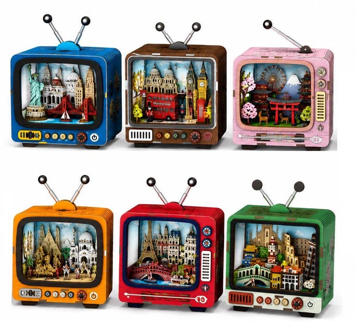 Modelbouw My City Complete Set van 6 sets Houten Puzzel C..., Hobby en Vrije tijd, Modelbouw | Figuren en Diorama's, Nieuw, Verzenden