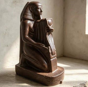 Koudgegoten zandsteen sculptuur - 11 cm (Zonder, Antiek en Kunst