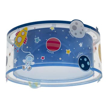Blauwe kinderkamer plafondlamp kunststof, Planeten, Kinderen en Baby's, Kinderkamer | Inrichting en Decoratie, Ophalen of Verzenden