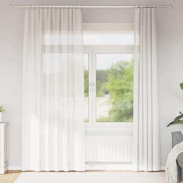 vidaXL Gordijnen voile met roedezakken 2 st wit, Verzenden, Nieuw, Wit