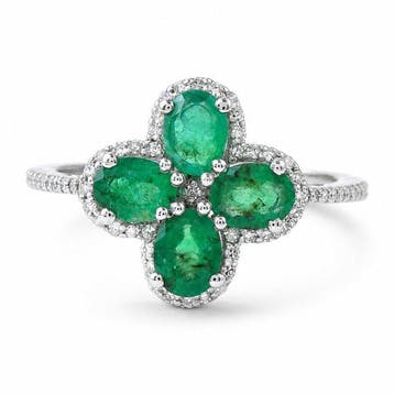 Zonder minimumprijs - Ring Platina - 1.29ct. tw. Smaragd -, Nieuw