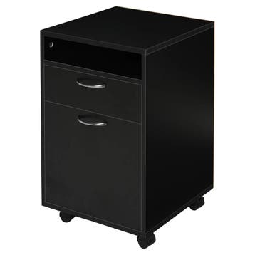 TRUUSK Rolcontainer Archiefkast Zwart 40x35x60cm - Met Lade, Verzenden, Nieuw
