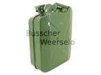 Jerrycan - 20 liter - Legergroen - Metaal - Groen - Opslag, Tuin en Terras, Regentonnen, Minder dan 75 liter, Ophalen of Verzenden