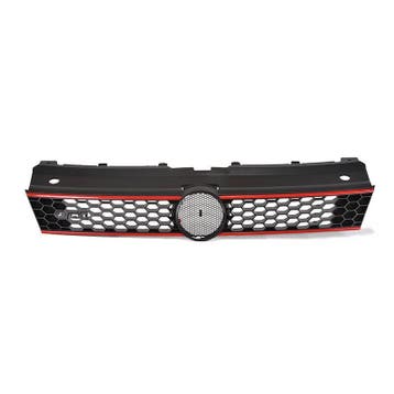GTI Redline Gril Glans Zwart VW Polo 5 6R 6C 2009-2017 RL597, Nieuw, Voor, Volkswagen