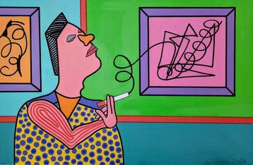 Stanislav Silantiev - Blind man at an abstract art