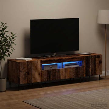vidaXL 3-delige LED TV-kast Oud hout Bewerkt hout, Minder dan 50 cm, Verzenden, Nieuw, Minder dan 100 cm