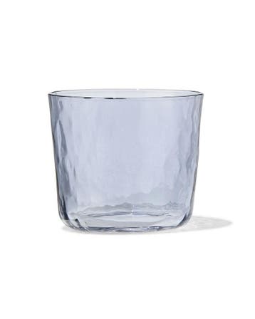 HEMA Waterglas 200ml glas gehamerd blauw, Verzenden, Nieuw