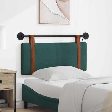 vidaXL Hangend hoofdbord Met LED-verlichting Donkergroen, Verzenden, Nieuw, Groen, Overige materialen