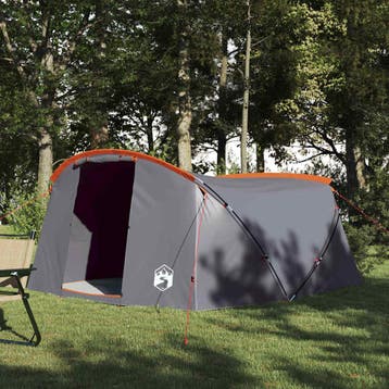 vidaXL Tunnel Tent 4-Person 4-persoons Grijs en Oranje, Verzenden, Nieuw, Tot en met 2