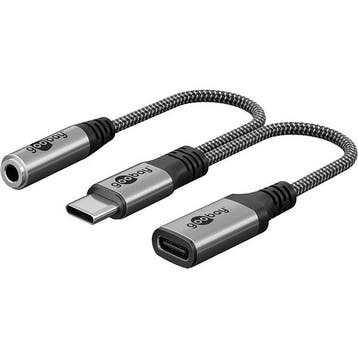USB C naar 3.5 mm jack | M  V | Goobay | 0.15 meter, Verzenden, Nieuw