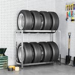 vidaXL Bandenrek 2-laags 110x40x110 cm staal zilverkleurig, Verzenden, Nieuw