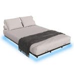 Metalen Bed Palamos - 140 x 200 cm - Incl. LED - Zwart, Verzenden, Nieuw