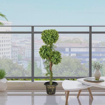 HOMCOM Kunstplant Boom met 3 Bolvormige Toppen (115 cm) in D, Verzenden, Nieuw