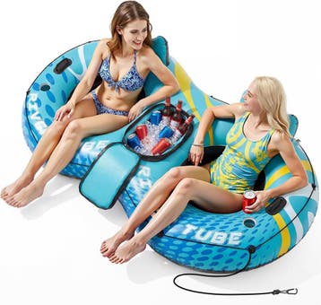 Luchtbed Zwembad - Tanning bed - 300kg - 2 Personen - Blauw, Verzenden, Zo goed als nieuw