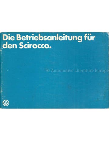 1980 VOLKSWAGEN SCIROCCO INSTRUCTIEBOEKJE DUITS