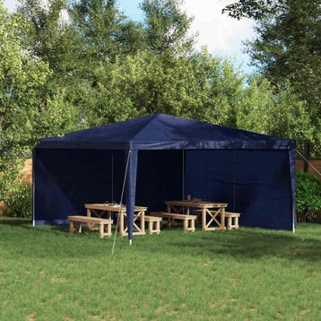 vidaXL Party Tent Zijwand 2 st 400 x 195 cm Blauw PE en, Verzenden, Nieuw