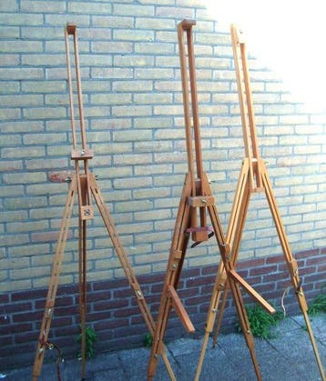Schildersezel (3) - Messing, Beukenhout - Plein-air ezels