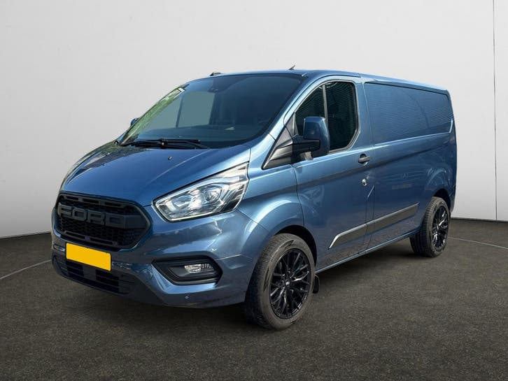 Ford Transit Custom 300 2.0 TDCI Sportline Aut-, Auto's, Bestelauto's, Dealer onderhouden, Lease, Zwart, Automaat, Blauw, Ford
