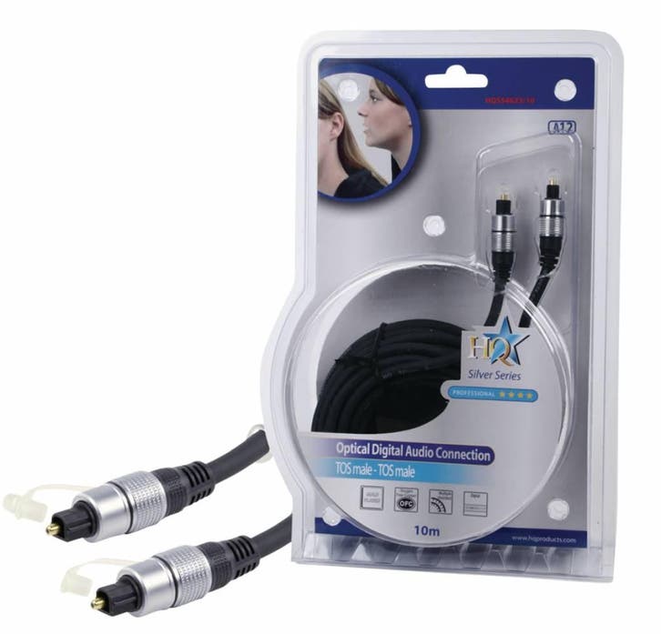 Digitale Audiokabel TosLink Male - TosLink Male 10 m Donkerg, Audio, Tv en Foto, Audiokabels en Televisiekabels, Optische kabel