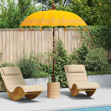 vidaXL Balinese Parasol Geel 185 x 185 x 260 cm, Verzenden, Nieuw, 1 tot 2 meter