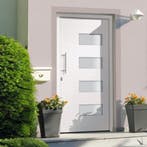 vidaXL Voordeur 110x210 cm aluminium en PVC wit, Verzenden, Nieuw
