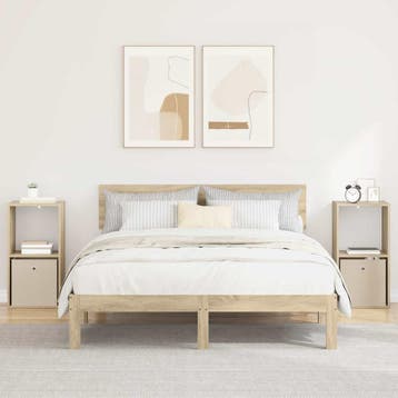 vidaXL Nachtkastje 2 st Sonoma Eiken 35 x 32 x 68,5 cm, Minder dan 45 cm, Verzenden, Nieuw, 55 tot 70 cm