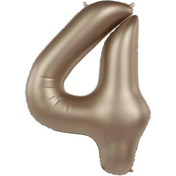 Folieballon Cijfer 4 Starlight Gold, Verzenden, Nieuw, Feestartikel, Verjaardag