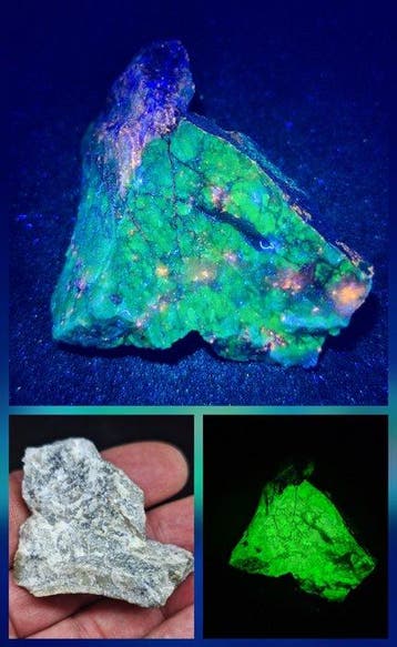 Zeldzaam Garpenberg willemiet, sphaleriet, fluoriet,