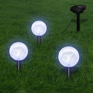 vidaXL Tuinlampen 6 st LED met grondankers en zonnepanelen, Verzenden, Nieuw, Glas