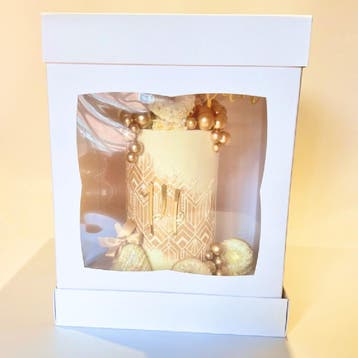 HoM Taartdoos 25x25x35,5cm Extra Hoog met Venster 5st., Hobby en Vrije tijd, Verzenden, Nieuw