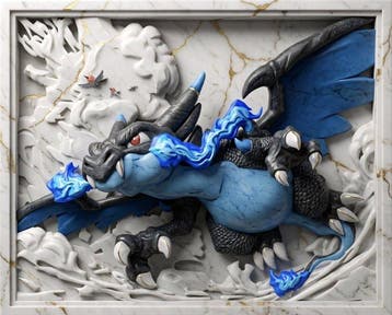 Makayhos - [Canvas] Mega Charizard X – Dragon Ascent, Nieuw