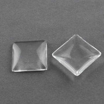4 x cabochon glas transparant vierkant 25mm, Ophalen of Verzenden, Nieuw, Overige typen