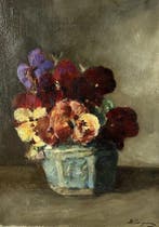 Baruch Lopes de Leao Laguna (1864-1943) - Bloemen in blauwe