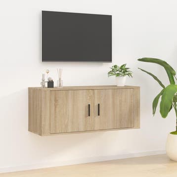 vidaXL Tv-wandmeubel 100x34,5x40 cm sonoma eikenkleurig, Huis en Inrichting, Kasten | Televisiemeubels, 100 tot 150 cm, Verzenden