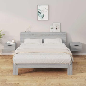 vidaXL Nachtkastjes 2 st wandgemonteerd 34x30x20 cm grijs, Minder dan 45 cm, Verzenden, Nieuw, Minder dan 55 cm