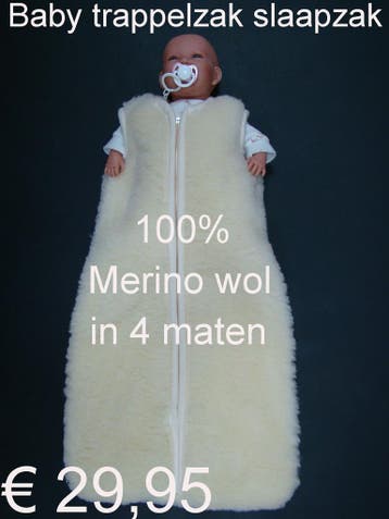 Wollen Slaapzak baby en kind Trappenzak 100% Merino € 29,95, Ophalen of Verzenden, Nieuw