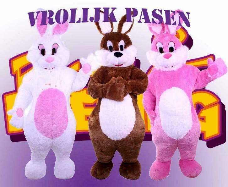 Paashaas Pak Kostuum Zeer Luxe, Diversen, Pasen, Nieuw, Ophalen of Verzenden