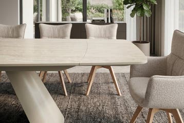 Uitschuifbare eettafel VOGUE 160-240cm met metalen frame, Huis en Inrichting, Ophalen of Verzenden, Nieuw