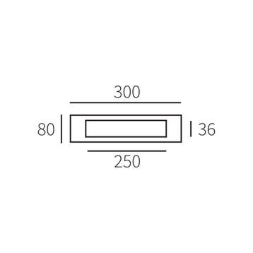 Briefplaat rechthoek geveerd 300x80mm - zwart, Verzenden, Nieuw