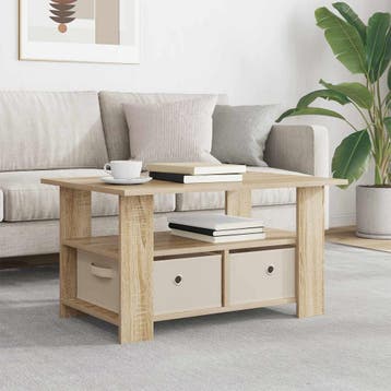 vidaXL Salontafel met lade Sonoma Eiken 77 x 55 x 42 cm, Huis en Inrichting, Tafels | Salontafels, Verzenden, Nieuw, Overige houtsoorten