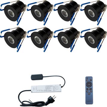 LED Veranda Spot Complete Set - Velvalux - 8 Stuks - 3W -, Ophalen of Verzenden, Nieuw, Overige fittingen, Plafondspot of Wandspot