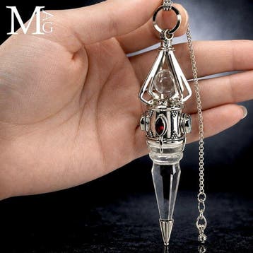 925 zilveren hanger - Divinatiependel – helder kwarts,