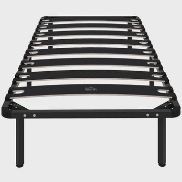HOMCOM Bedframe 90x190 cm - Stevig Lattenbodem Bed met Opber, Verzenden, Nieuw